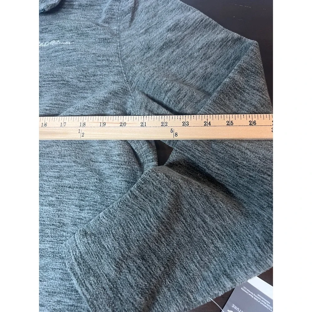 Eddie Bauer Mens Fleece Quarter Zip Pullover Charcoal Heather Grey EM32LK109